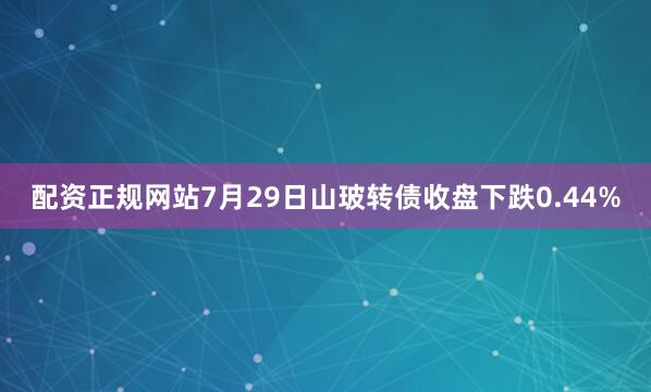 配资正规网站7月29日山玻转债收盘下跌0.44%